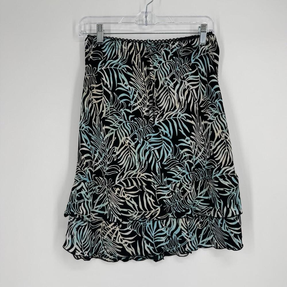 Sartika skirt vintage y2k 90s pull on leaf tropical cruise vacation ruffle